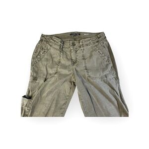 LEVEL 99 Women's‎ Khaki Cargo Pants Size 26 Linen Blend Utility Style